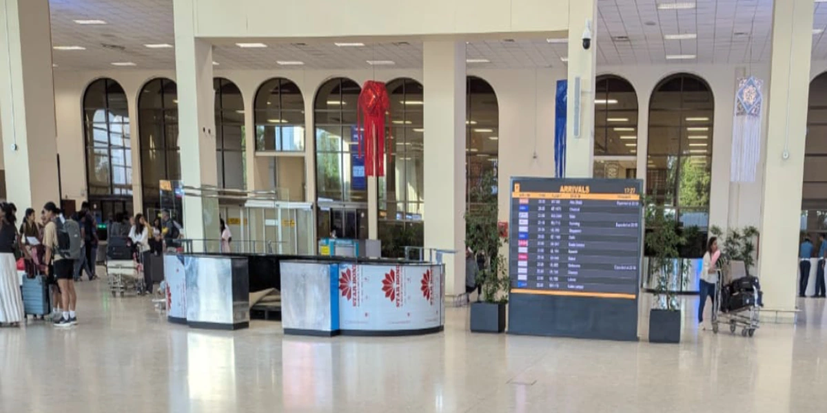 Bandaranaike International Airport arrivals and immigration hall Colombo Sri Lanka