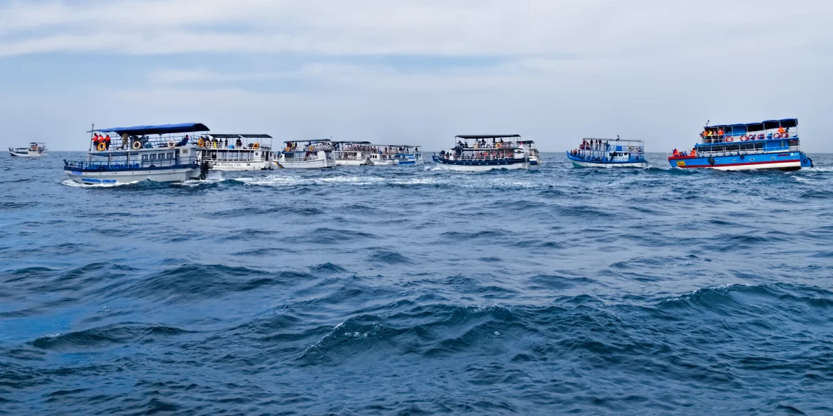 Blue whale surfacing in the Indian Ocean off the southern coast of Mirissa Sri Lanka